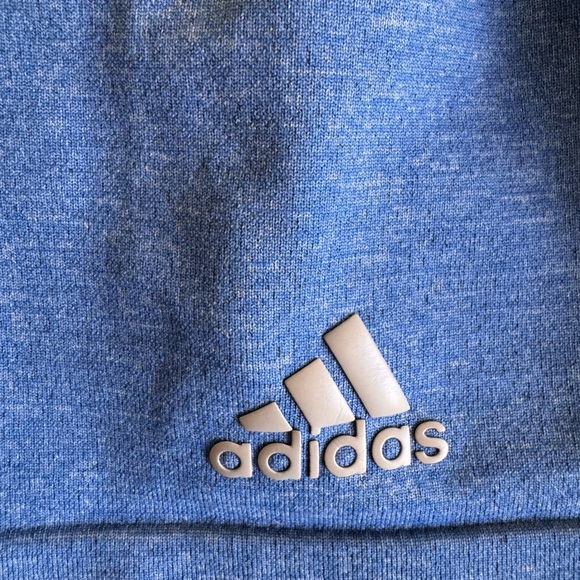 ADIDAS Climacool Men’s Short Sleeve Polo. Blue W/ Black Speckles Chest. Size XL - Picture 4 of 7